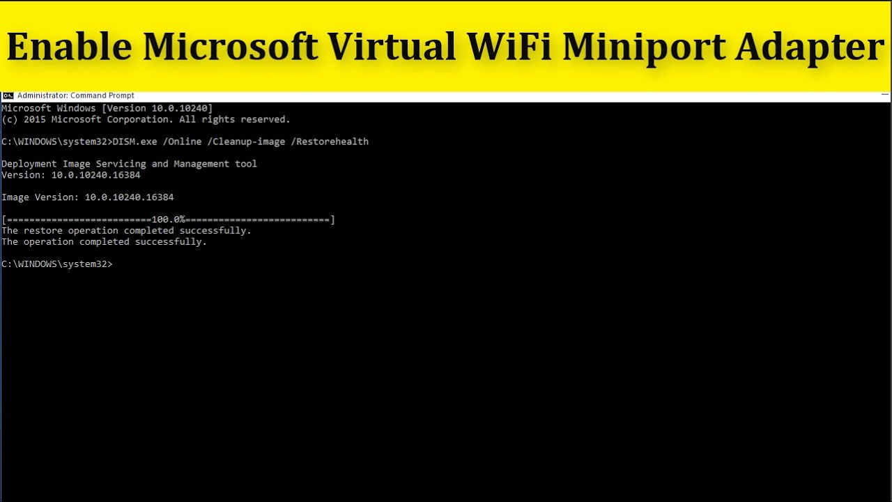 microsoft virtual wifi adapter windows 10